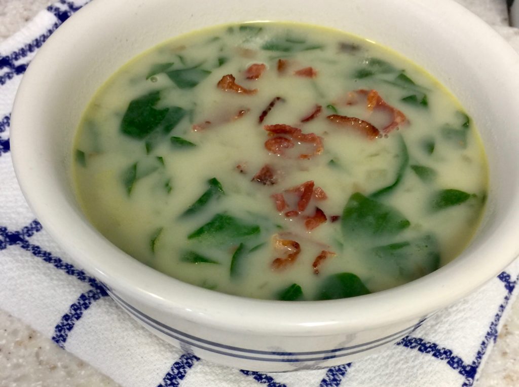 Potato Spinach And Bacon Soup In The Instant Pot The Homespun Chics